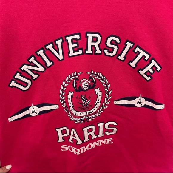 EUC RARE VINTAGE 80s/90s Universite Paris Sorbonne Sweatshirt - Size 3 (Size 12) - Picture 2 of 6